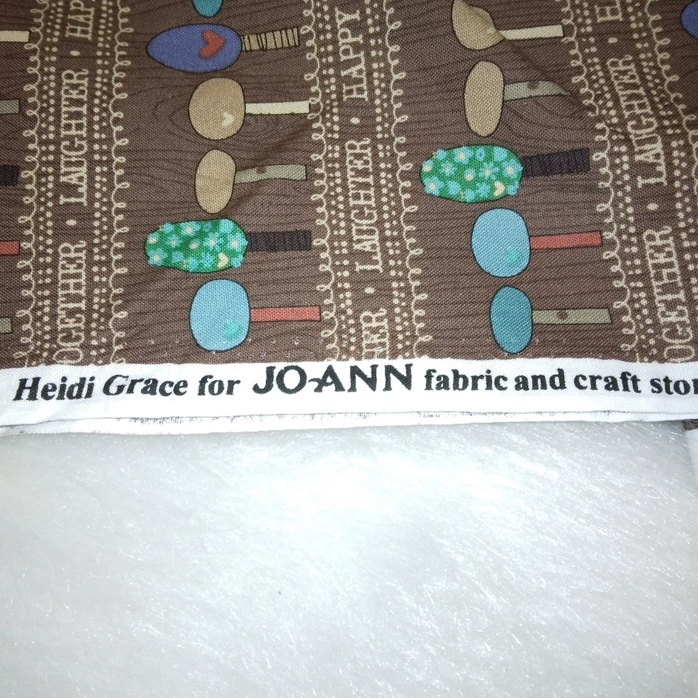 FABRIC Fun and charming stylized trees on Brown, an updated MCM feel